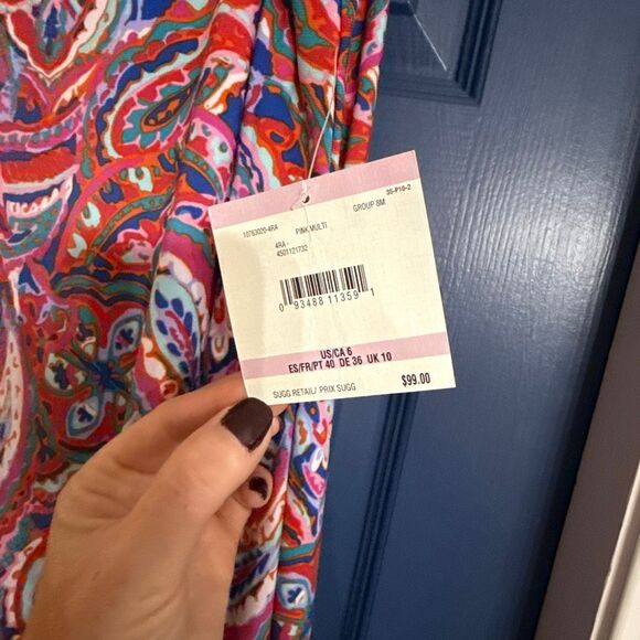 Anne Klein Paisley Print Sleeveless Slip Dress Size 6 NWT - Picture 4 of 8